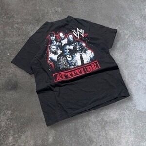Mens WWE Attitude Era T Shirt Large Black Wrestling T-Shirt